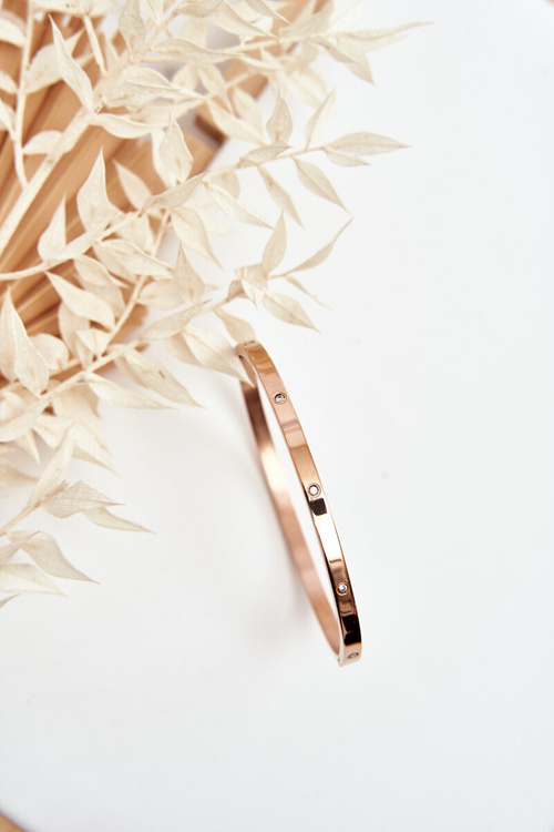 Сталевий браслет із кубічним цирконієм із рожевого золота Lauren