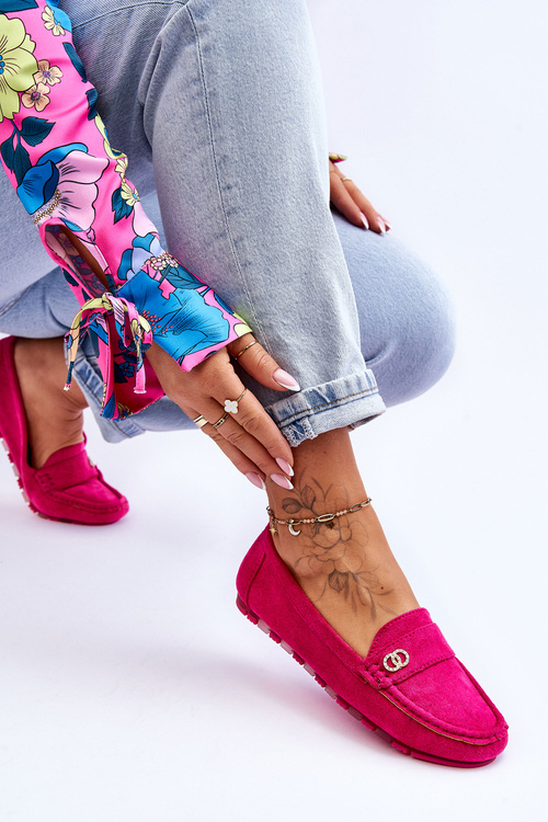 Замшеві лофери Castelo кольору фуксії