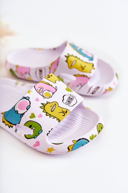 Легкі дитячі тапочки Dinosaurs White Astro