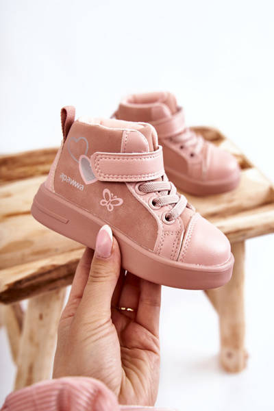 Дитячі високі кросівки на липучці Pink Cheezi
