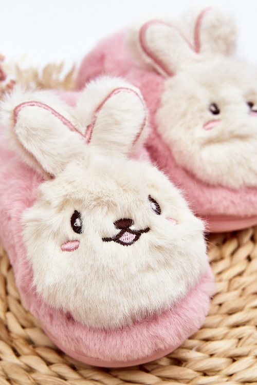Дитячі хутряні тапочки з зайчиком Рожева Аполанія