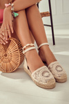 Жіночі еспадрільї на плетеній платформі Бежеві калиси