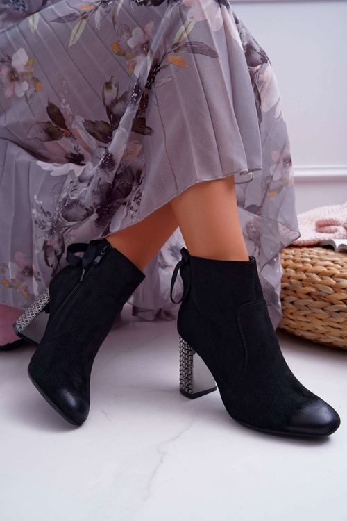 Жіночі черевики на шпильці Rock Zipper Black Stein