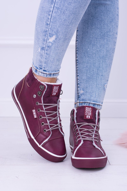Жіночі тенісні туфлі Big Star ізольовані бордові BB274007