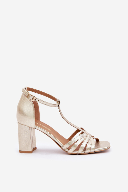 Сандалі З Природної Шкіри На Каблуку Лаура Месси 2766
