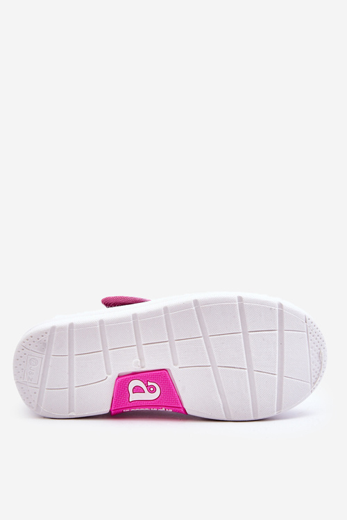 Дитячі балерини на липучці з принтом темно-синього та рожевого кольору