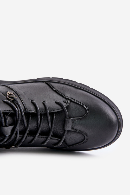 Шкіряні утеплені кросівки Чоловічі Lee Cooper Чорні LCJ-24-33-2913