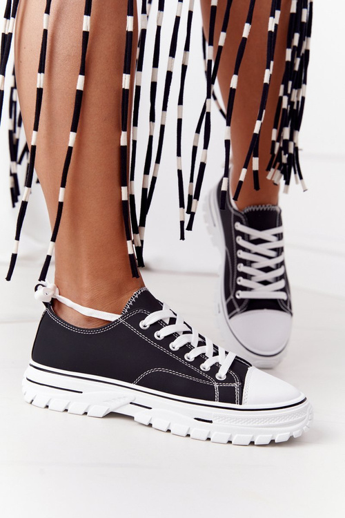 Жіночі класичні кросівки чорного кольору Feeling Good