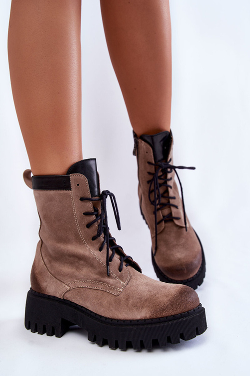 Класичні замшеві теплі чоботи коричневого кольору Caima