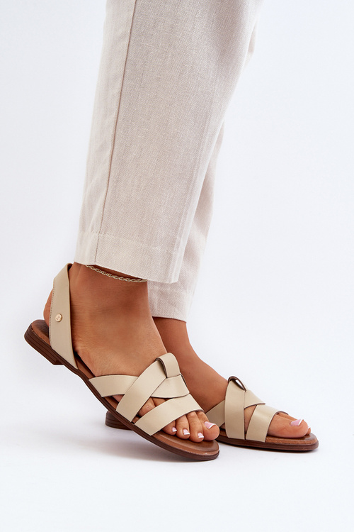 Коричневі зручні шкіряні босоніжки Zazoo 40185