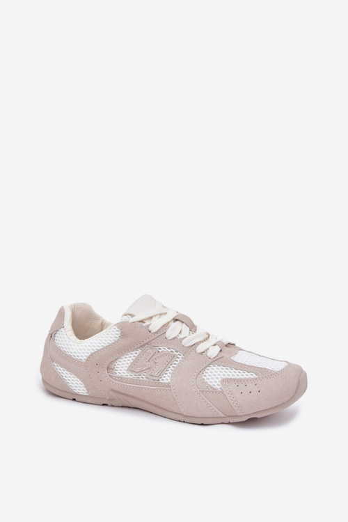 Жіночі Спортивні Черевики З Еко Замші Біло-Бежеві Dorella