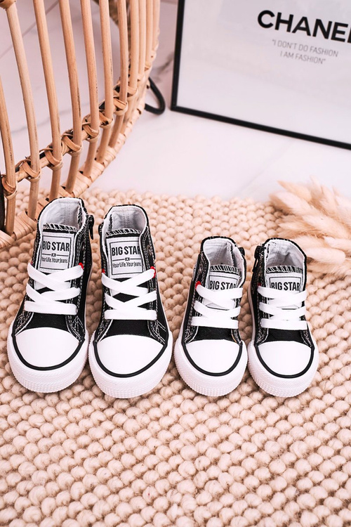 Високі дитячі кросівки на блискавці BIG STAR HH374084 Чорні