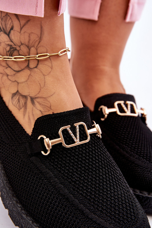 Жіночі сліпони з прикрасами Чорні Alena