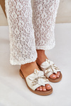 Сандалі З Декорацією Природна Шкіра Зазу 3667 Білі