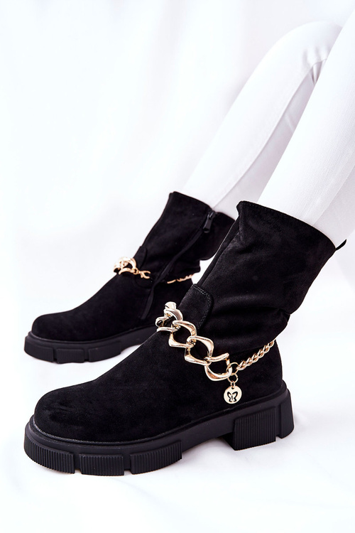 Чорні замшеві робочі черевики Hellio