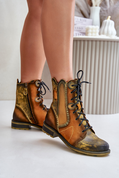 Шкіряні жіночі ботильйони на підборах Maciejka 06719-07 жовті