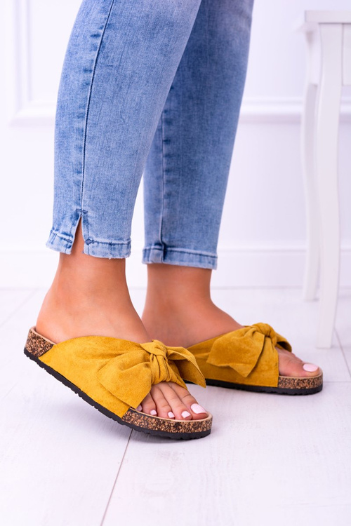 Жовті жіночі пробкові шльопанці Sunshine на кокарді