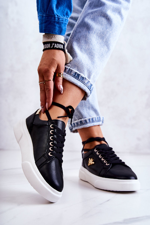 Шкіряне спортивне взуття з декором Black Calerie