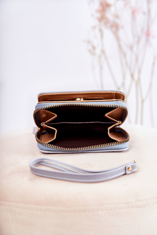 Жіночий маленький гаманець з орнаментом світло-блакитний Sanchos