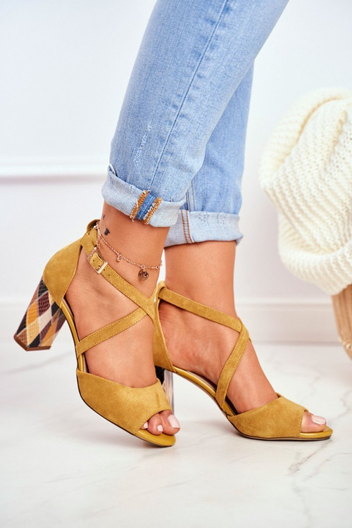 Жіночі босоніжки на шпильці Sergio Leone Yellow SK865