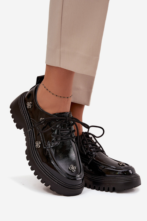 Лаковані шкіряні жіночі туфлі з пряжками Artiker 57C0333 Чорний