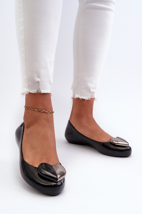 Жіночі туфлі балетки з сердечком ZAXY LL285027 Чорні