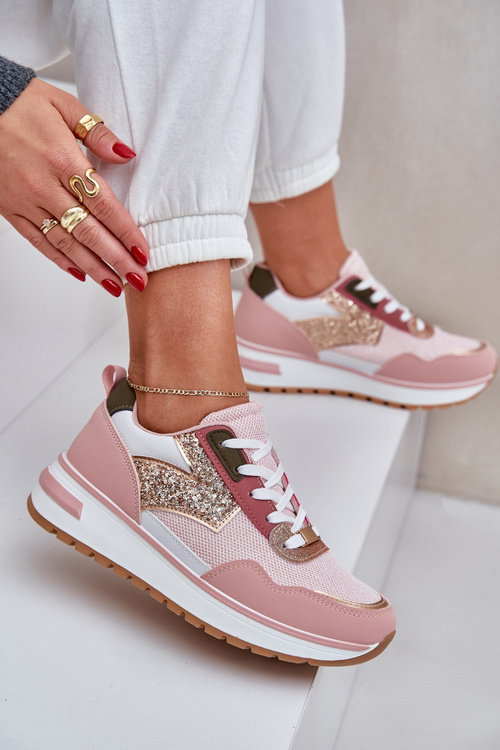 Блискучі Спортивні Черевики Для Жінок Рожеві Leesema