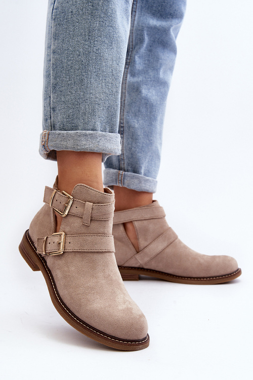 Жіночі ботильйони на плоскій підошві з ремінцями чорного кольору Melviana