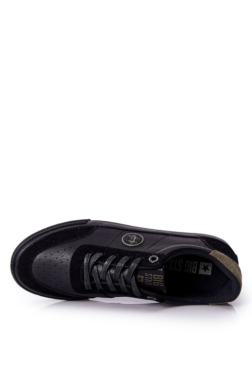 Чоловічі шкіряні кросівки Big Star II174008 чорного кольору хакі