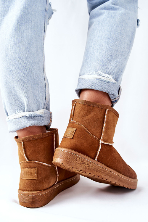 Жіночі зимові шкіряні черевики Big Star II274441 Camel