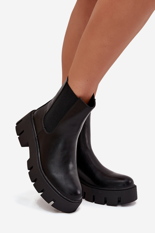 Жіночі Чоботи З Молнією Обігрів Екологічна Шкіра Чорний Fivienne