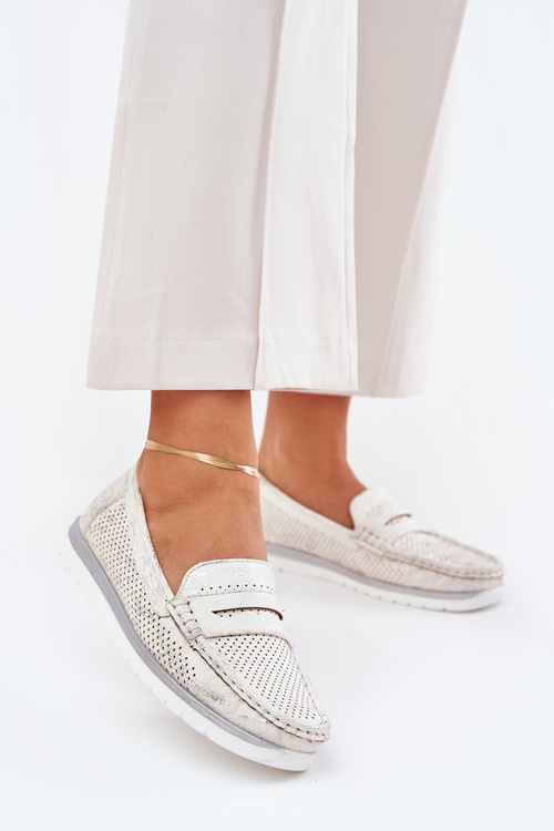 Жіночі Мокасини З Еко Шкіри Сріблясті Bralithia