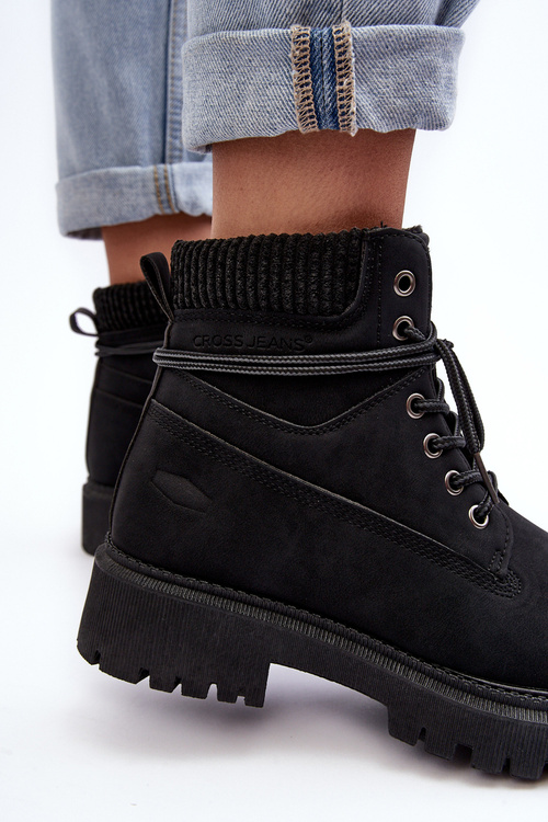 Жіночі чорні джинси з хрестиком у підкладці MM2R4012C