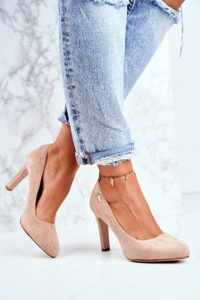 Жіночі шкіряні замшеві туфлі Sergio Leone, бежевий Кемпбелл