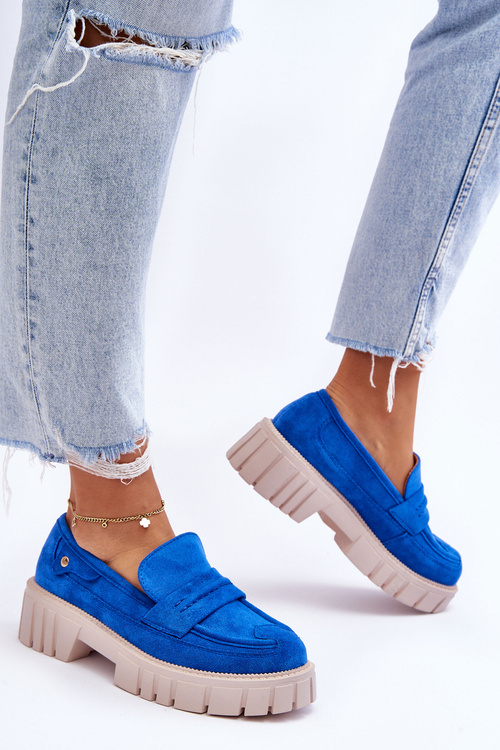 Жіночі замшеві туфлі сині Fiorell