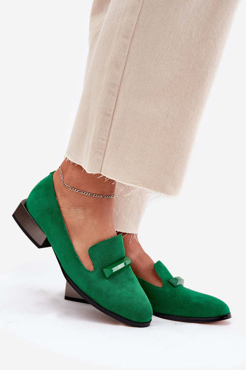 Замшеві Полуботинки Жіночі З Декорацією D&A LZ51-505 Зелені