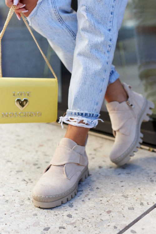 Замшеві чоботи на блискавці світло-бежевого кольору Remgate