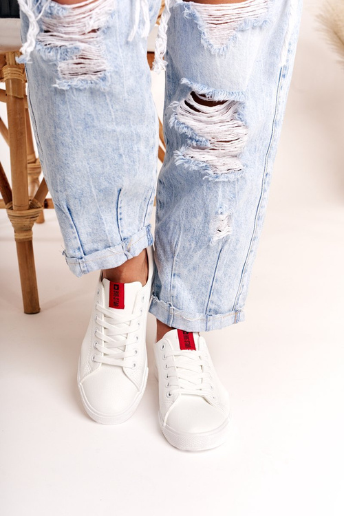 Жіночі шкіряні кросівки зі стрічкою BIG STAR DD274685 Білі