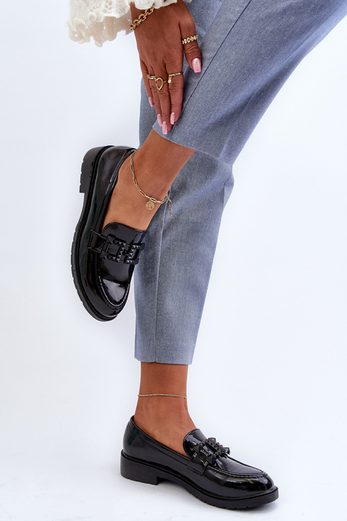 Лаковані жіночі мокасини з орнаментом S.Barski HY371A