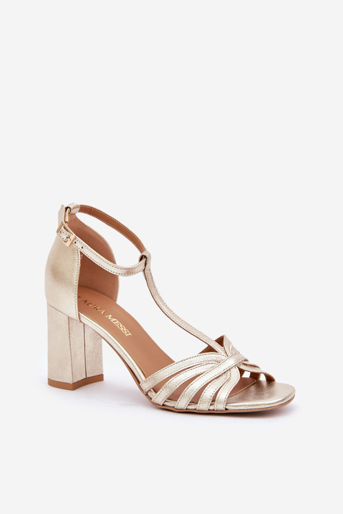 Сандалі З Природної Шкіри На Каблуку Лаура Месси 2766