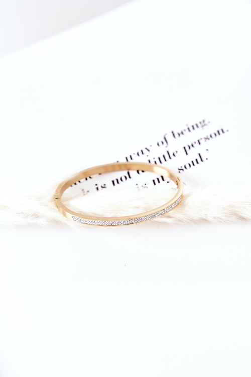 Сталевий браслет із золотом із кубічного цирконію