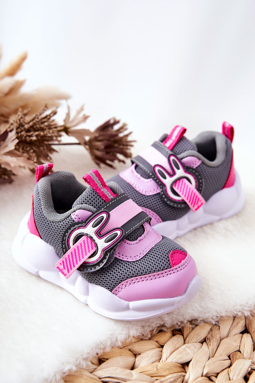 Дитяче спортивне взуття на липучці Befado 516P091 Сіро-рожевий