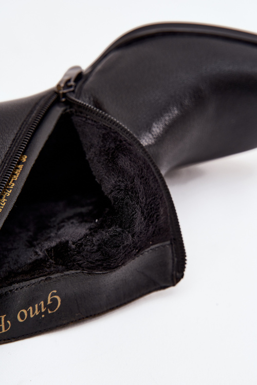 Ізольовані жіночі черевики з натуральної шкіри на підборах Чорні Jovelle