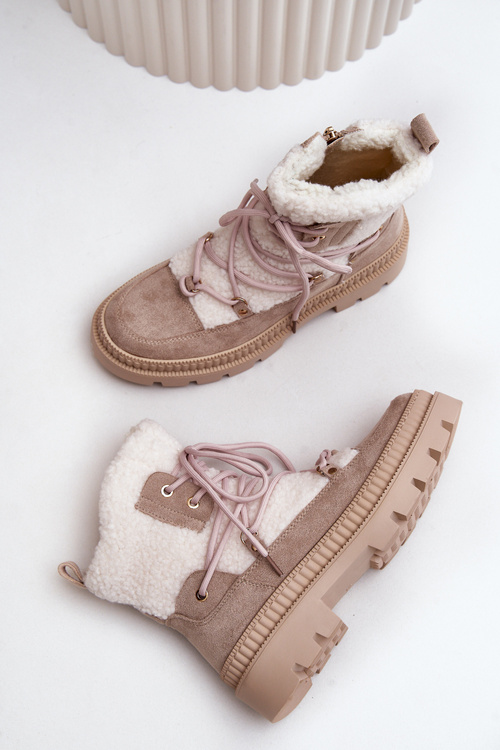 Чоботи з хутром, бежеві Merilana