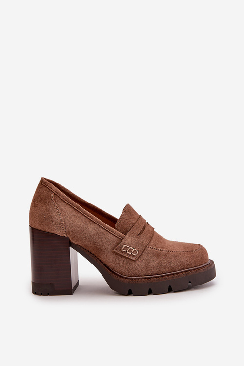 Жіночі човники на високих підборах і платформі з чорної еко-замші Vinceza 58105