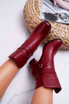 Жіночі шкіряні черевики бордові 1820 Laura Messi