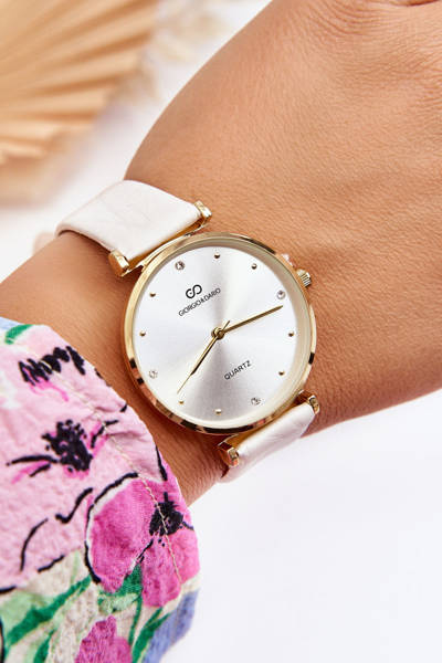 Жіночий шкіряний годинник Giorgio&Dario White