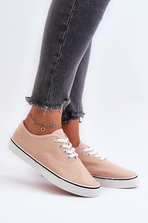 Жіночі класичні рожеві парусинові кросівки Olvali