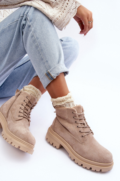 Замшеві черевики Trapper з флісовою підкладкою Beige Alden