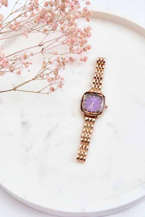 Модний годинник з рожевим циферблатом ERNEST Rose Gold